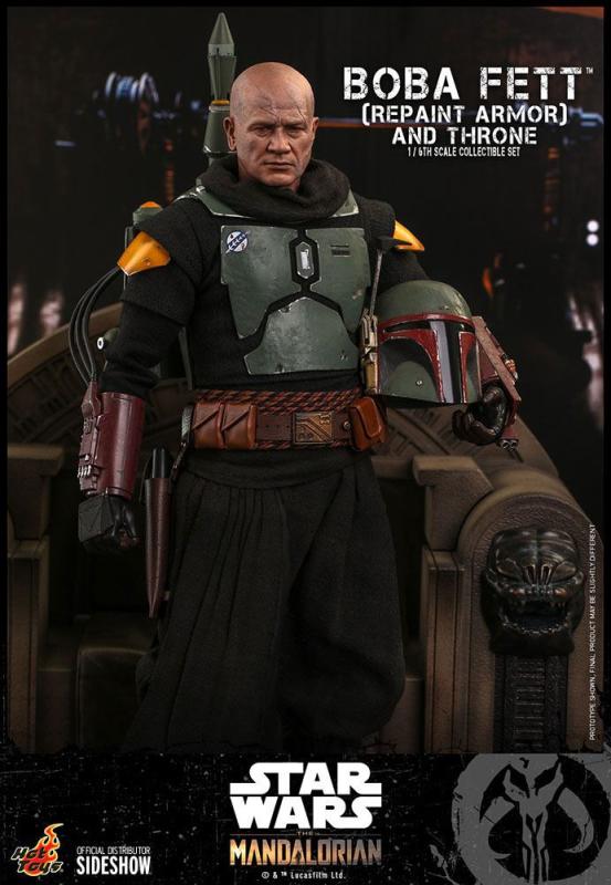 Star Wars The Mandalorian Action Figure 1/6 Boba Fett (Repaint Armor) and Throne 30 cm