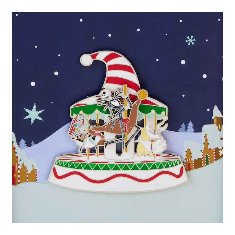 Nightmare Before Christmas by Loungefly Enamel 3" Pins Christmas Town Carousel 3" Limited Edition 8