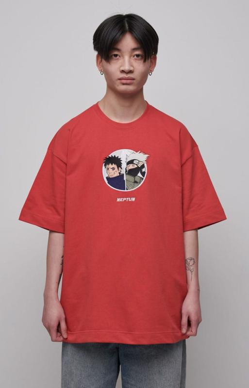 Naruto Shippuden T-Shirt Graphic Red Size M
