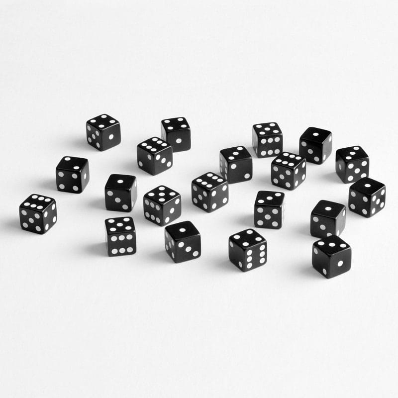 Q Workshop Dice Set Full Pack D6 Black (20) 3