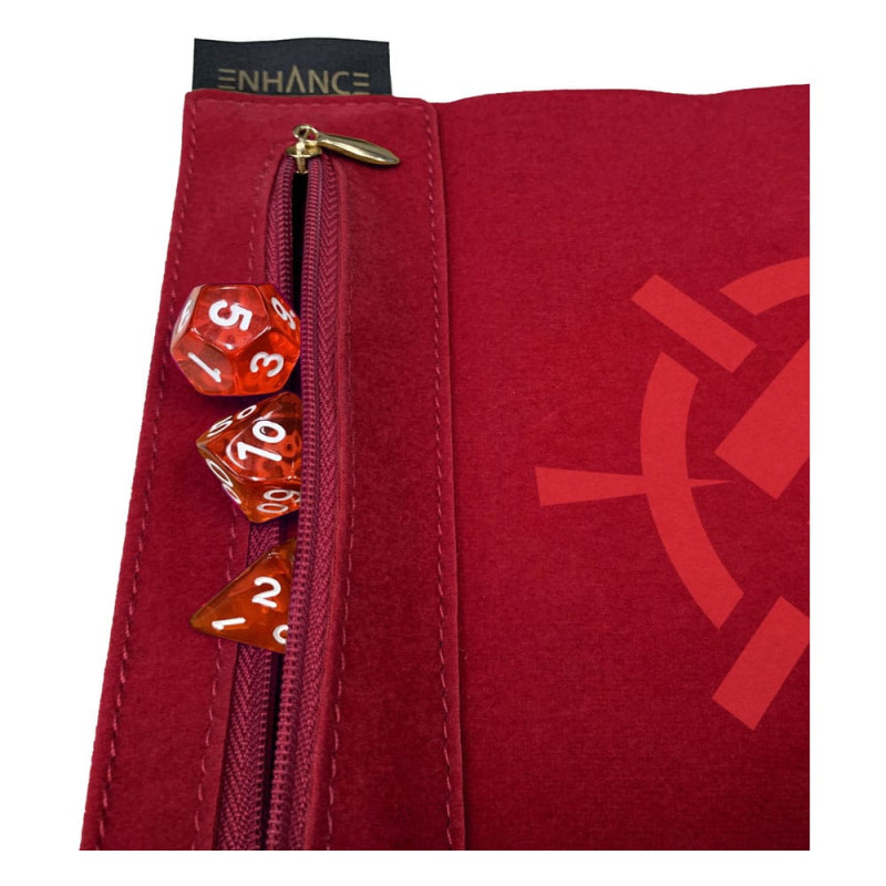 Enhance Tabletop Roll on a Scroll Bag with Dice Red 4