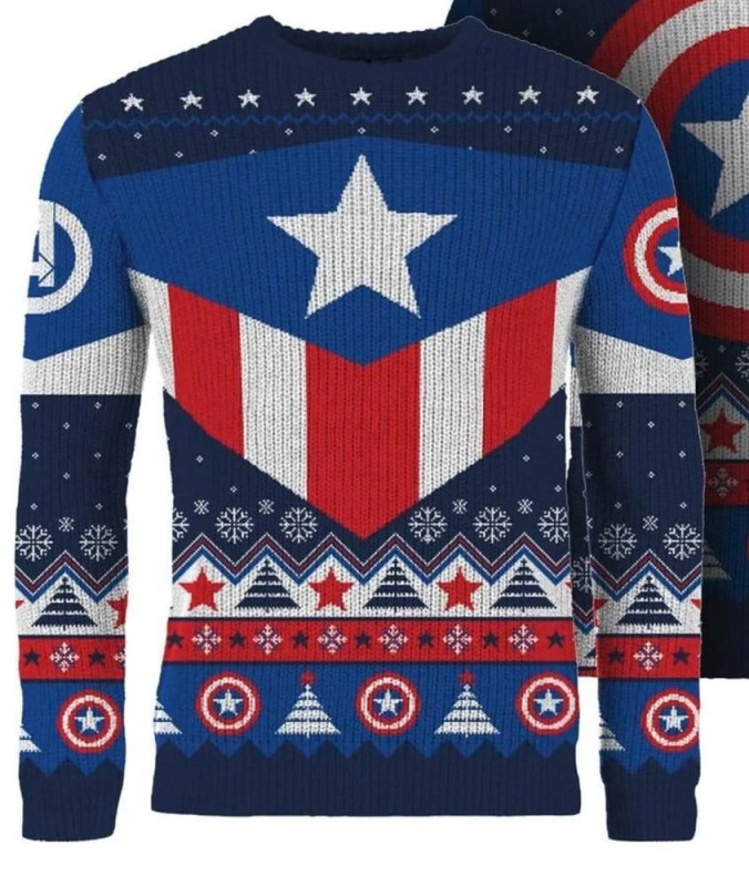Captain America Christmas Sweater Size XS 4