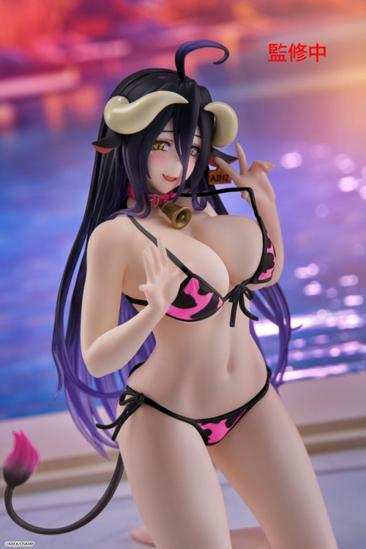Overlord PVC Statue Desktop Cute Figure Albedo Cow-Print Swimsuit Ver. Renewal 13 cm 4