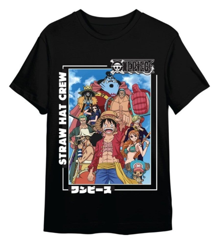 One Piece T-Shirt Straw Hat Crew Black Size M 1