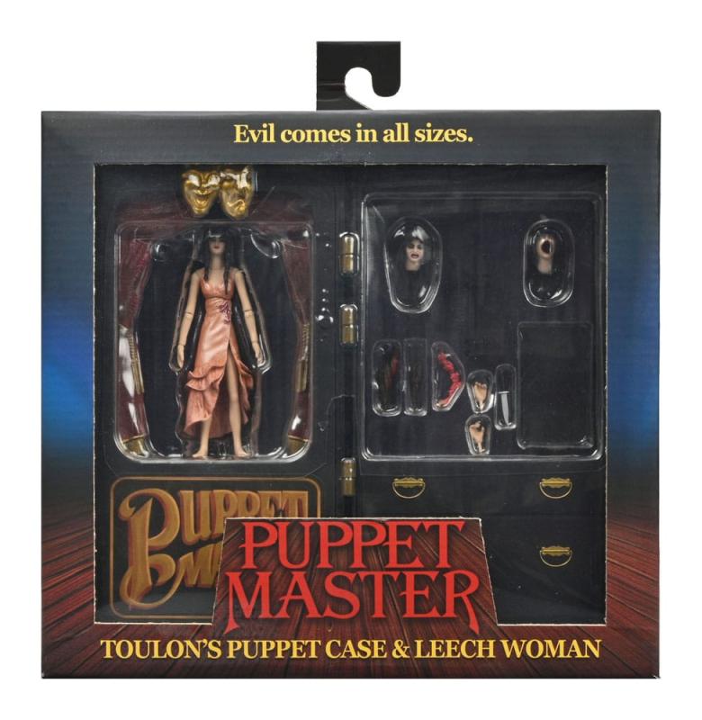 Puppet Master Action Figure 2 Pack Toulon's Puppet Case & Leech Woman 11 cm