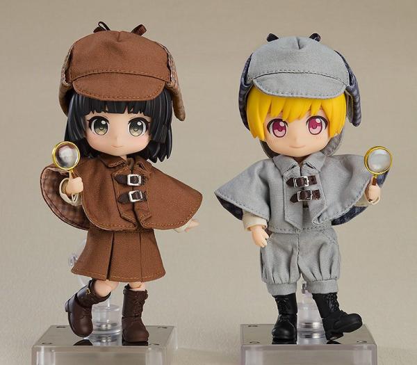 Original Character Parts for Nendoroid Doll Figures Outfit Set Detective - Boy (Gray)