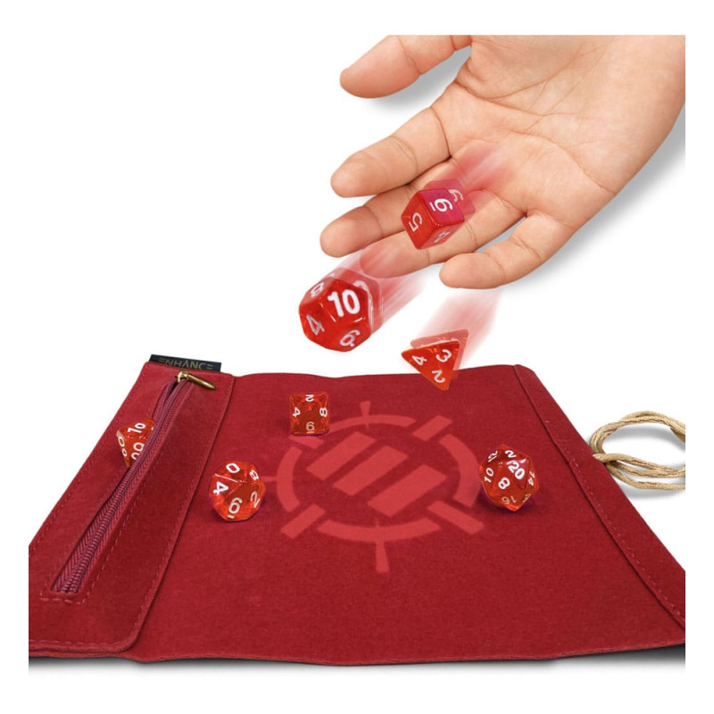 Enhance Tabletop Roll on a Scroll Bag with Dice Red 2