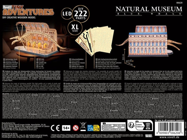 Revell Tiny Adventures Natural Museum 3D Wooden Puzzle Blue Whale 61 cm 4