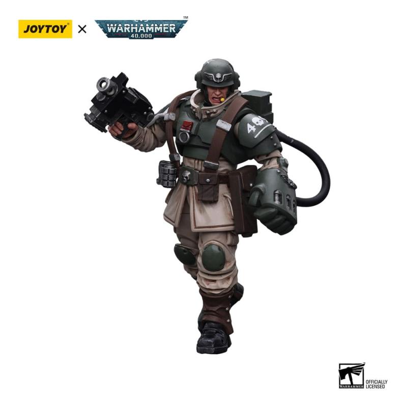 Warhammer 40k Action Figure 1/18 Astra Militarum Cadian Command Squad Veteran Sergeant with Power Fi