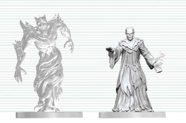 Dungeons & Dragons Nolzur's Marvelous Miniatures Unpainted Miniature Ghast Gravecaller & Wraith 14 c