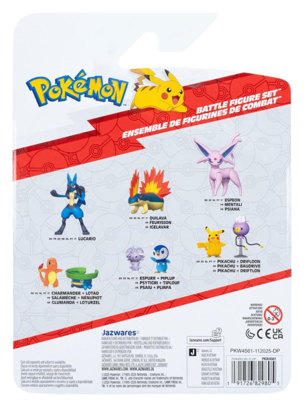 Pokémon Battle Figure Set Action Figures Pikachu, Deino & Ivysaur (3-Pack) 3