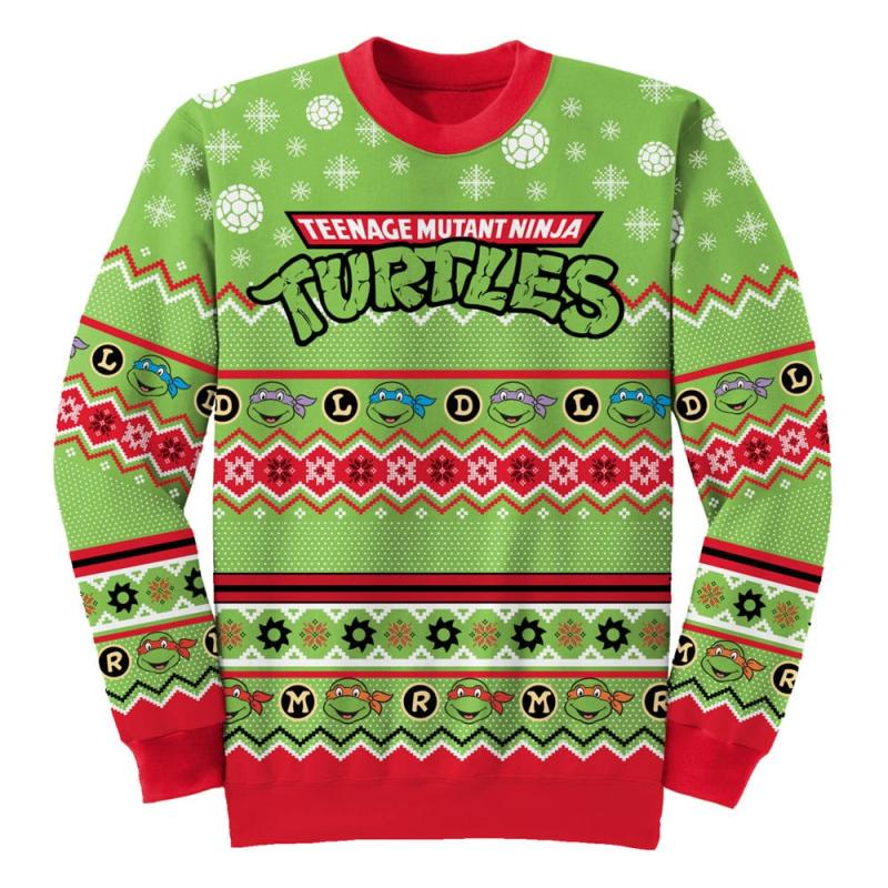 Teenage Mutant Ninja Turtles Sweatshirt Christmas Jumper LDRM Repeat Size L