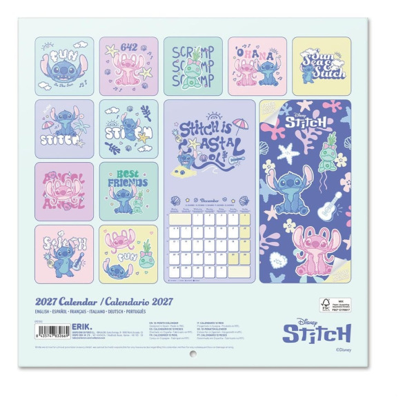 Disney Stitch 2027 Wall Calendar 30 x 30 cm 1