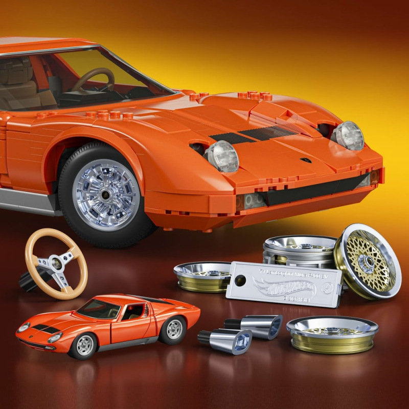 Hot Wheels Premium Mattel Brick Shop Building Set 1/12 Lamborghini Miura P400 SV 4