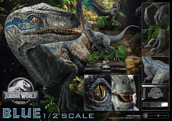 Jurassic World: Fallen Kingdom (Film) Legacy Museum Collection Statue 1/2 Blue Bonus Version 88 cm 4