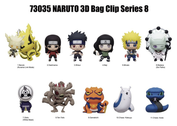 Naruto 3D Foam Bag Clips Series 8 Display (24) 2