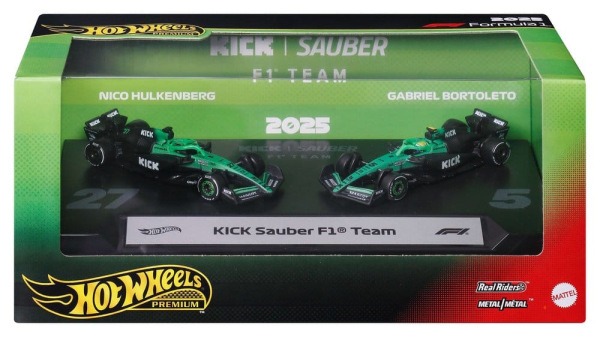 Formula 1 Hot Wheels Premium Die-Cast Vehicles 2-Pack 1/64 KICK Sauber Team 1