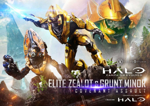 Halo: Campaign Evolved Ultimate Premium Masterline Series Statue 1/4 Elite Zealot & Grunt Minor: Cov 1