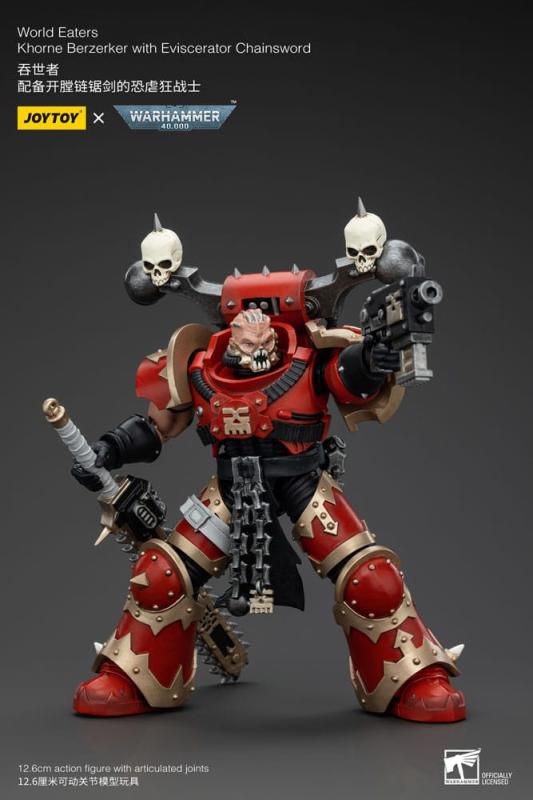 Warhammer 40k Action Figure 1/18 World Eaters Khorne Berzerker with Eviscerator Chainsword 13 cm