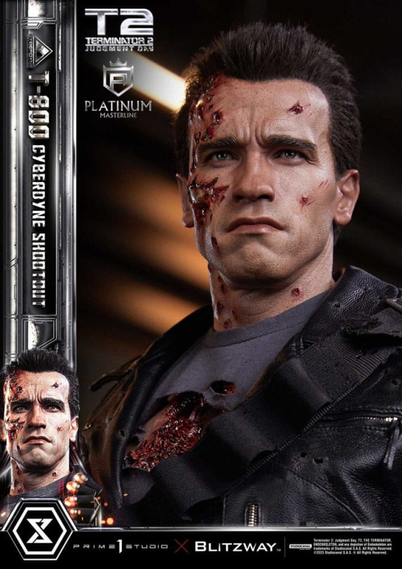 Terminator 2 Platimum Masterline Series Statue 1/3 T-800 Cyberdyne Shootout 74 cm 4