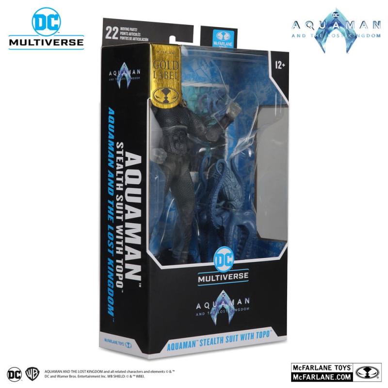 Aquaman and the Lost Kingdom DC Multiverse Action Figure Aquaman (Stealth Suit with Topo) (Gold Labe