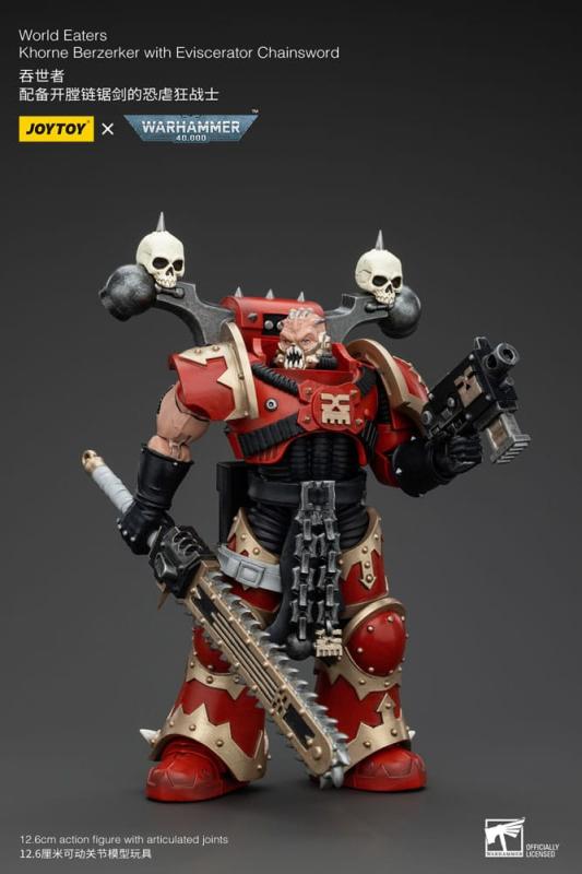 Warhammer 40k Action Figure 1/18 World Eaters Khorne Berzerker with Eviscerator Chainsword 13 cm