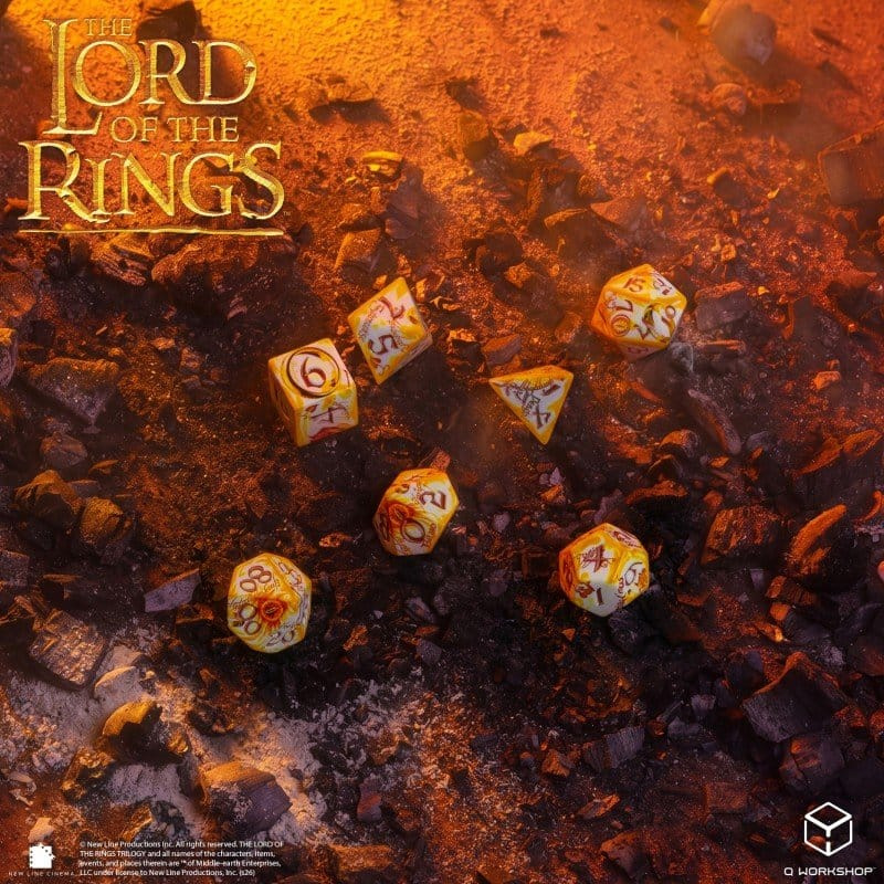 The Lord of the Rings Full Art Dice Set of 7 Ring-bearers (Whitefire Radiance) 3