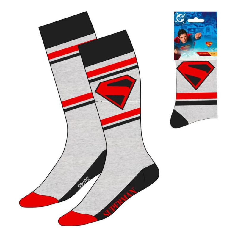 DC Comics Socks Superman Logo Grey 38-45