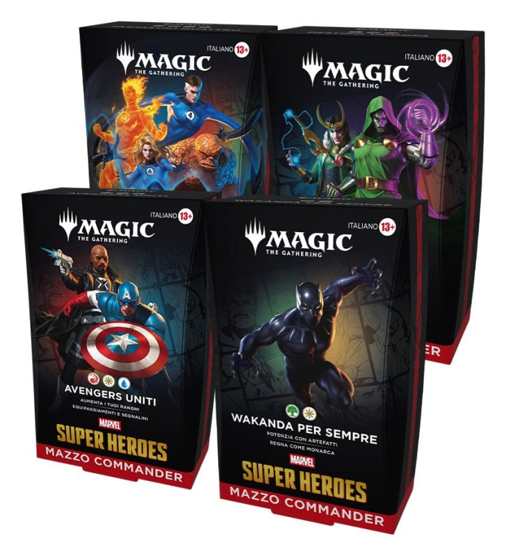 Magic the Gathering Marvel Super Heroes Commander Decks Case (4) italian
