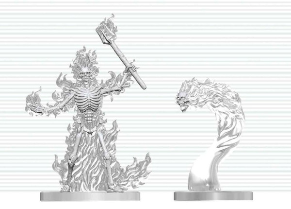 Dungeons & Dragons Nolzur's Marvelous Miniatures Unpainted Miniature Flaming Skeleton & Flameskull 1