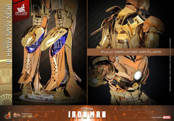 Iron Man Movie Masterpiece Diecast Action Figure 1/6 Iron Man Mark III (Golden & Copper Gold Version 11