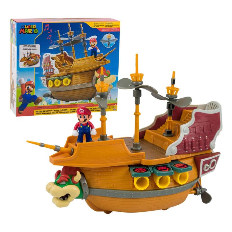 World of Nintendo Super Mario Playset Bowser's Airship Deluxe