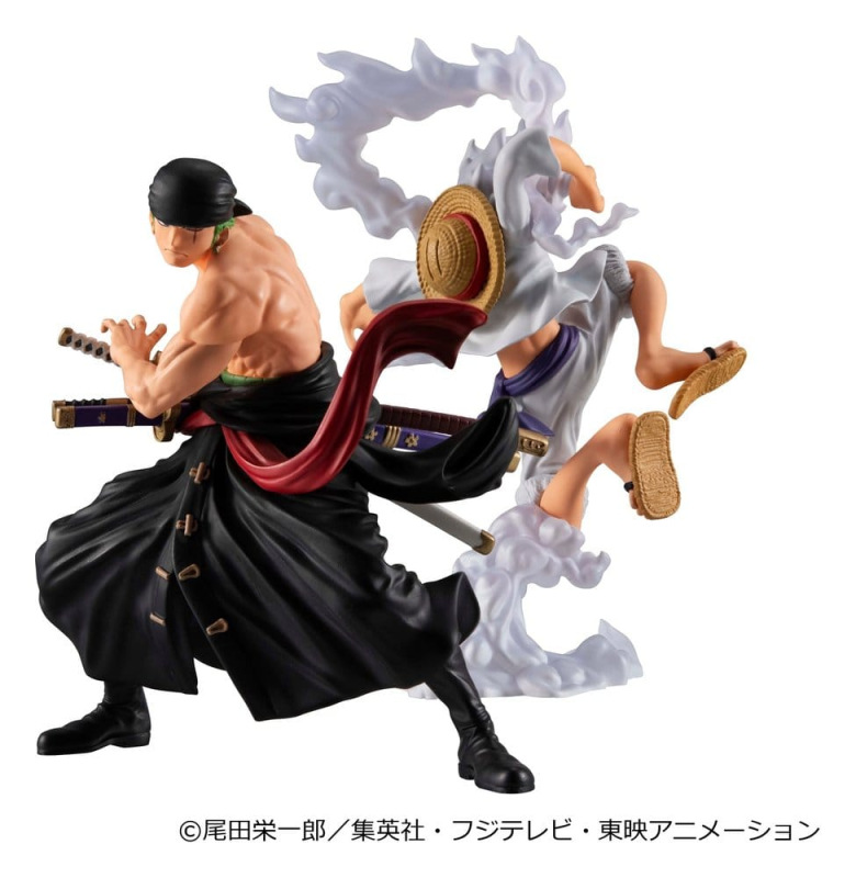 One Piece Wallstar PVC Figures 2-Pack Monkey D. Luffy Gear Fifth & Roronoa Zoro (with gift) 10 cm 2