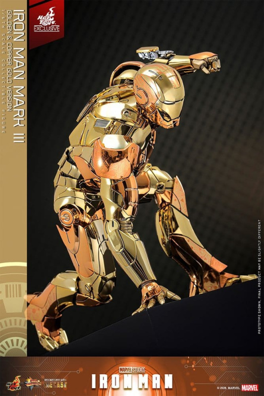 Iron Man Movie Masterpiece Diecast Action Figure 1/6 Iron Man Mark III (Golden & Copper Gold Version 5