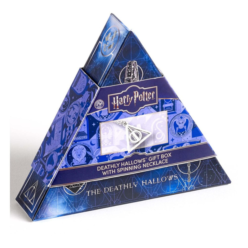 Harry Potter: Deathly Hallows spinning Necklace Gift Set (Silver Tone) 2