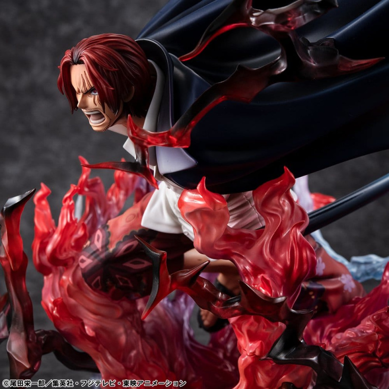 One Piece P.O.P SA-MAXIMUM PVC Statue Leader of Red Hair Pirates Red-Haired Shanks Kamusari 25 cm 9