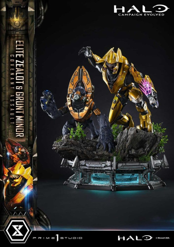 Halo: Campaign Evolved Ultimate Premium Masterline Series Statue 1/4 Elite Zealot & Grunt Minor: Cov 10