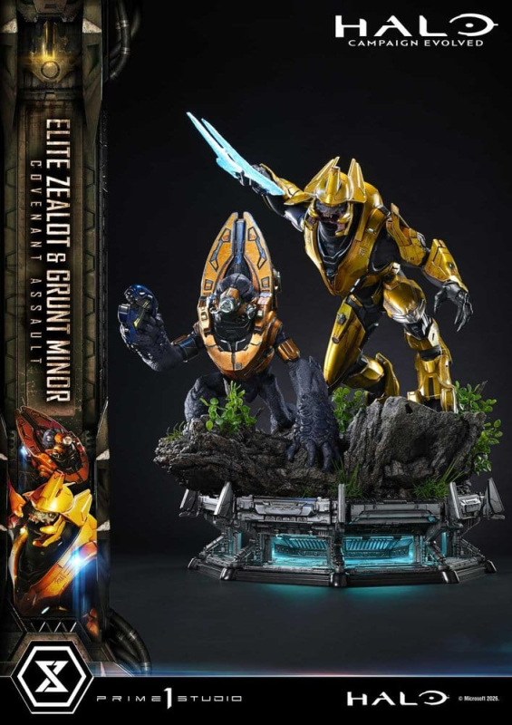 Halo: Campaign Evolved Ultimate Premium Masterline Series Statue 1/4 Elite Zealot & Grunt Minor: Cov 11