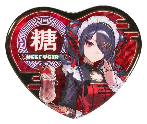 Needy Streamer Overload Needy Streamer Chinese Restaurant Series Heart-Shaped Pinback Button Ame