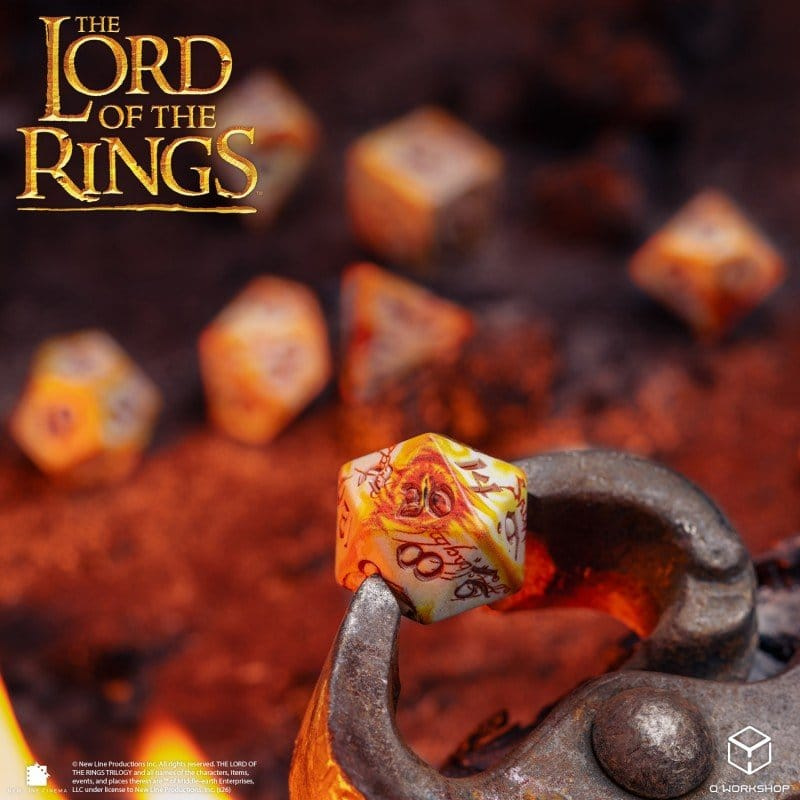 The Lord of the Rings Full Art Dice Set of 7 Ring-bearers (Whitefire Radiance) 8