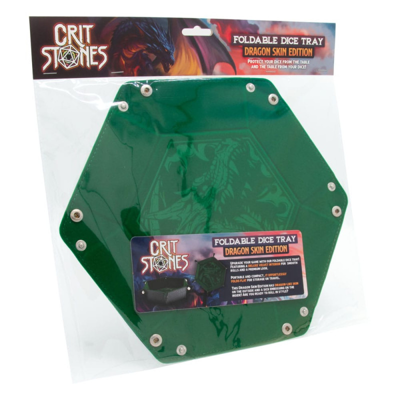 CritStones Folding Dice Tray Dragon Skin Edition Green 1