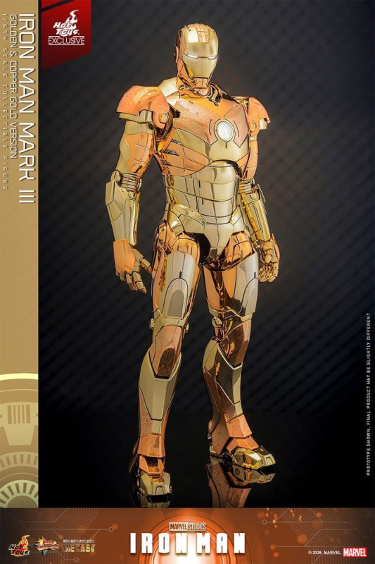 Iron Man Movie Masterpiece Diecast Action Figure 1/6 Iron Man Mark III (Golden & Copper Gold Version 2