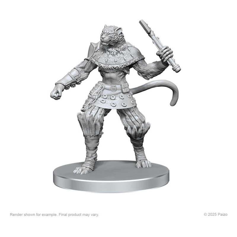 Pathfinder Deep Cuts Unpainted Miniatures Elf Hunter & Catfolk Bandit 1