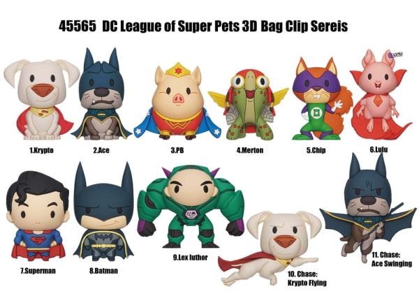 DC Super Pets 3D PVC Bag Clips Series 1 Display (24) 1