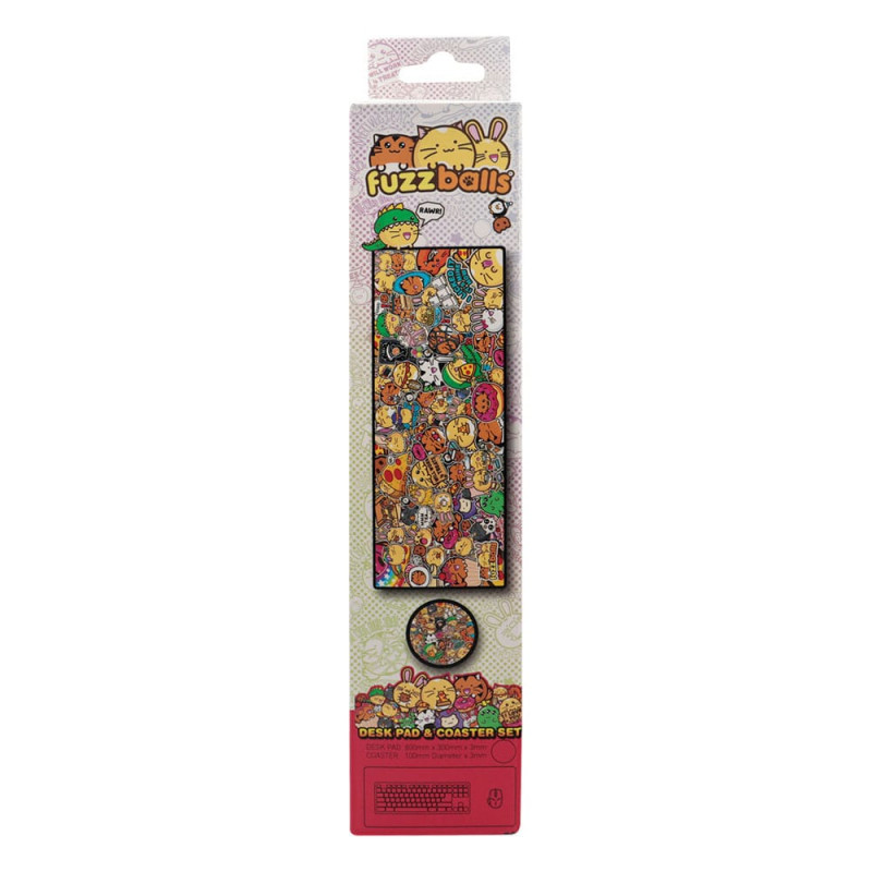 Fuzzballs Desk Pad & Coaster Set 3