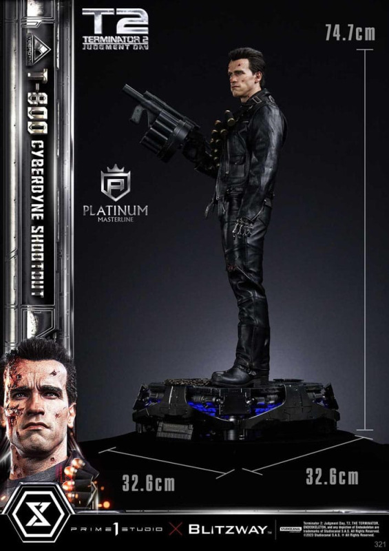 Terminator 2 Platimum Masterline Series Statue 1/3 T-800 Cyberdyne Shootout 74 cm 9