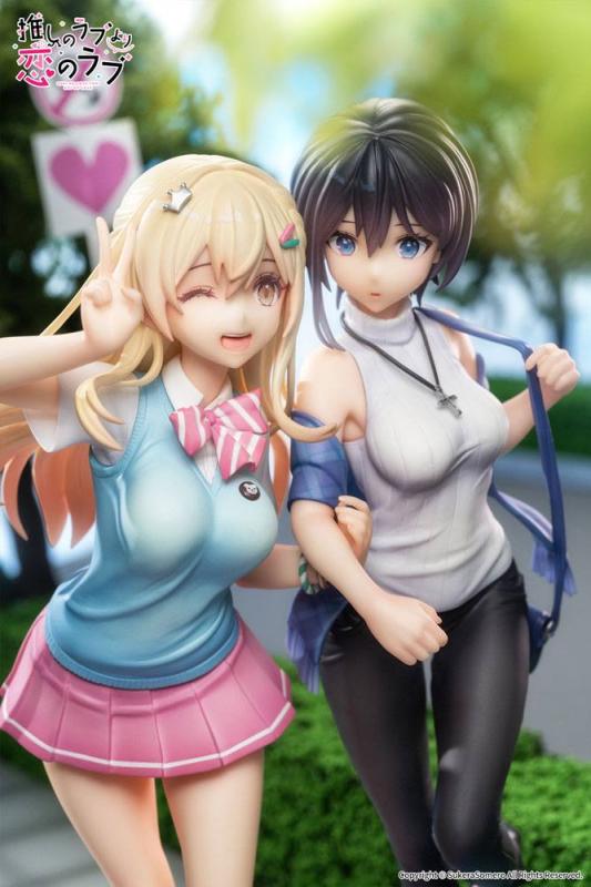 OshiRabu: Waifus Over Husbandos Statue 2-Pack 1/7 Ren Furutachi & Akuru Hayahoshi 23 cm