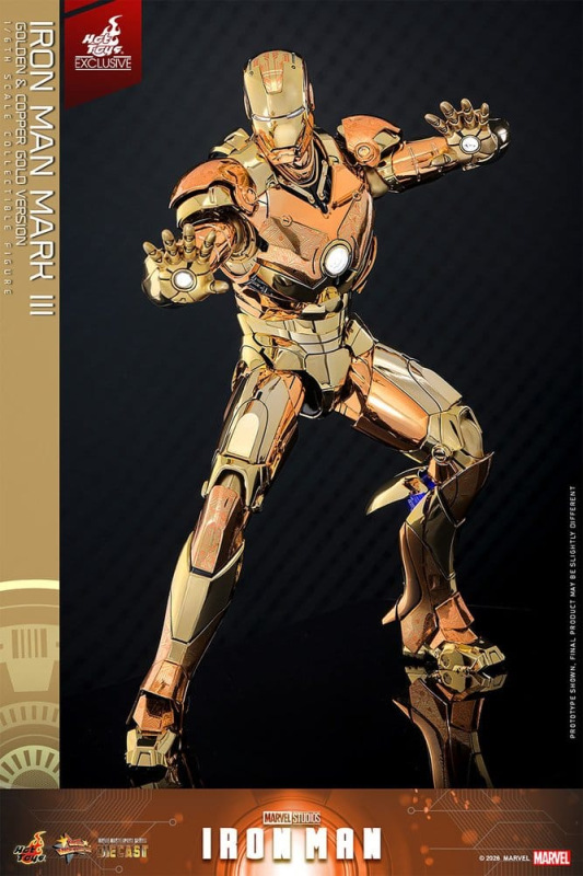 Iron Man Movie Masterpiece Diecast Action Figure 1/6 Iron Man Mark III (Golden & Copper Gold Version 7