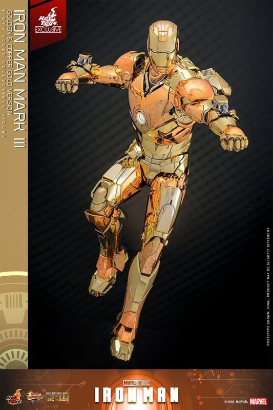 Iron Man Movie Masterpiece Diecast Action Figure 1/6 Iron Man Mark III (Golden & Copper Gold Version 3