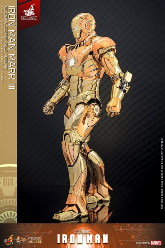 Iron Man Movie Masterpiece Diecast Action Figure 1/6 Iron Man Mark III (Golden & Copper Gold Version 8